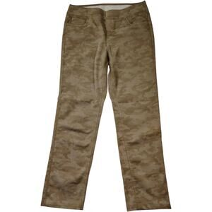 Denim & Co. Women's Brown Camo Comfy Knit Straight Leg Pull-On Jean Size M